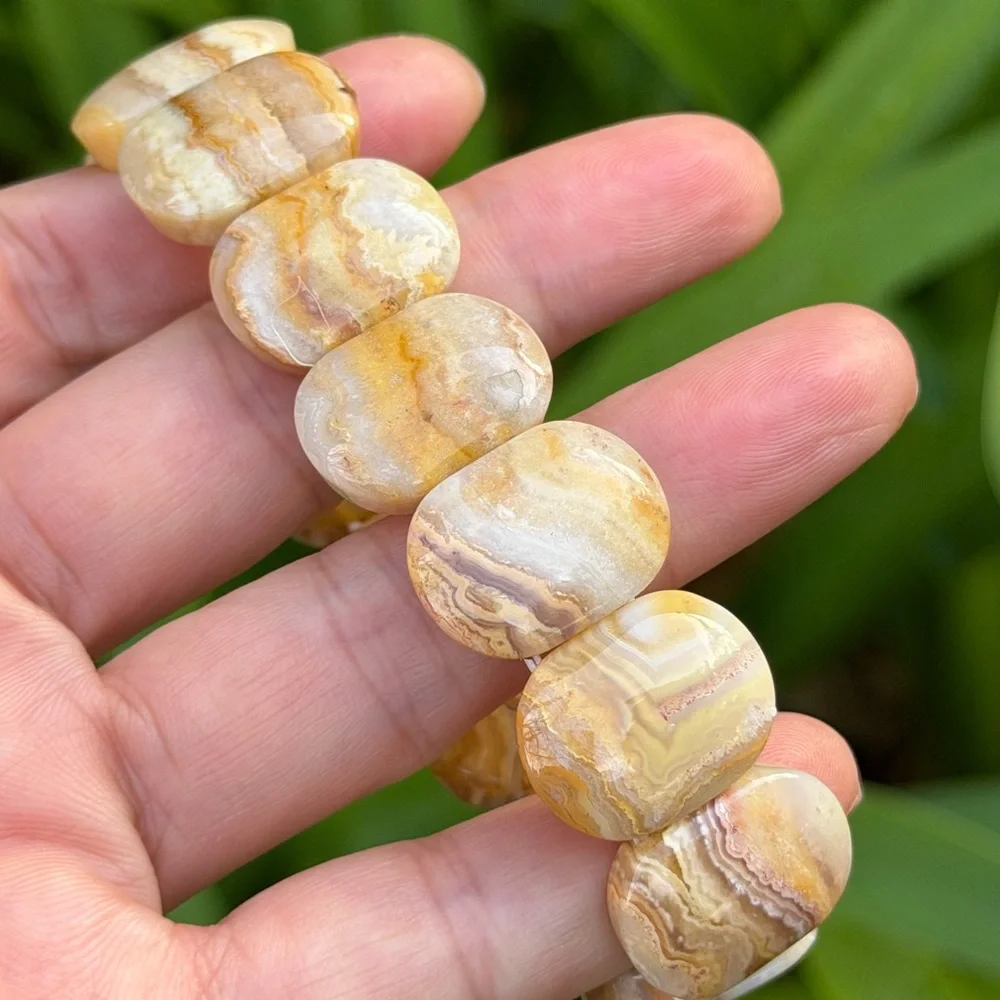 Stretchable‎ crazy lace agate soft bangle 0910